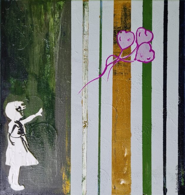 Nr. 728, Bansky in Streifen, 40x40, 25 €